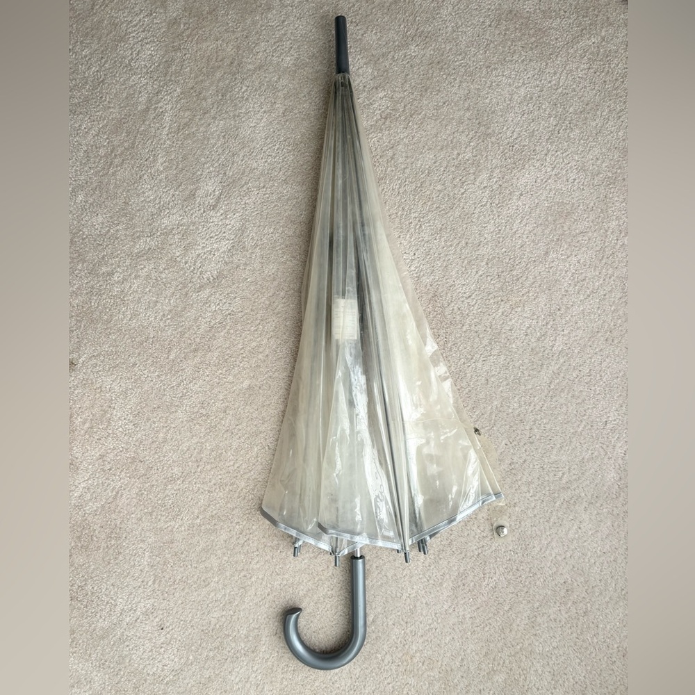 Totes Clear Bubble Umbrella with Gray Handle
